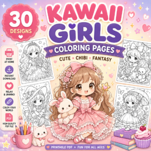 Kawaii Fashion Coloring Pages