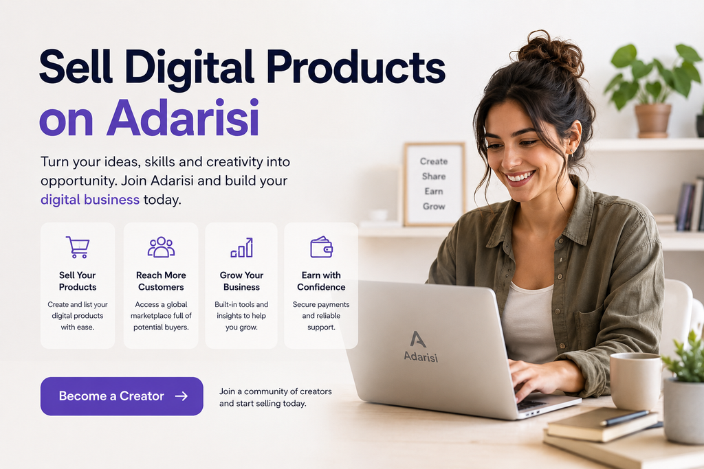 Sell digital products on Adarisi