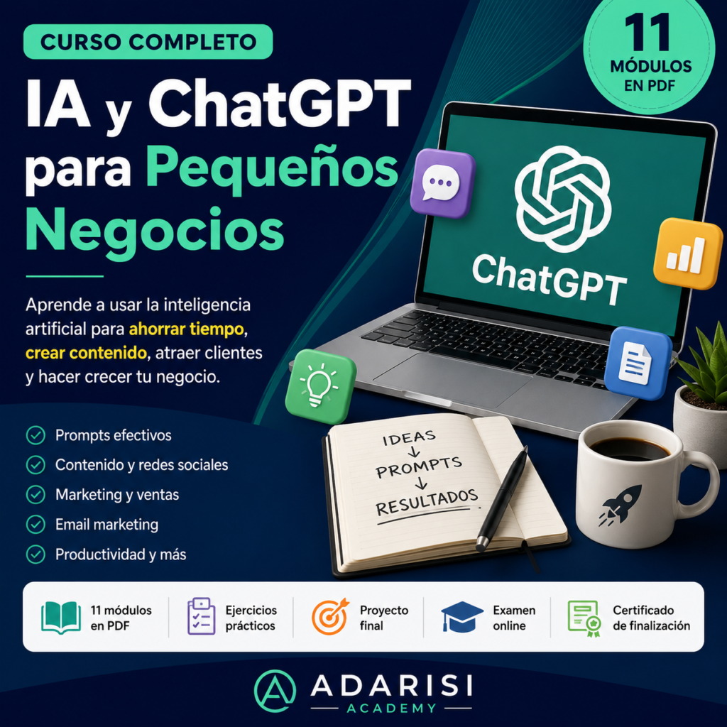 IA y ChatGPT para pequeños negocios – curso completo de Adarisi Academy