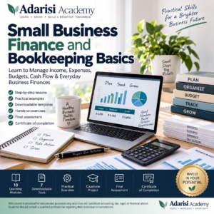 Small Business Finance course and Bookkeeping Basics – Adarisi Academy