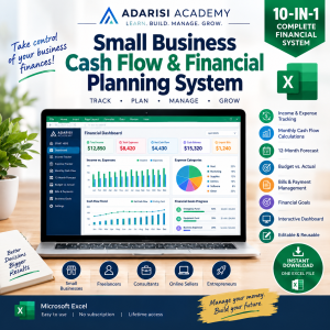 Cash flow Excel template for small business financial planning