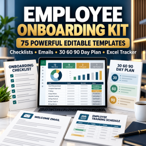 Employee Onboarding Kit with 75 editable templates and Excel tracker for small businesses